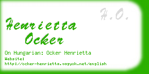 henrietta ocker business card